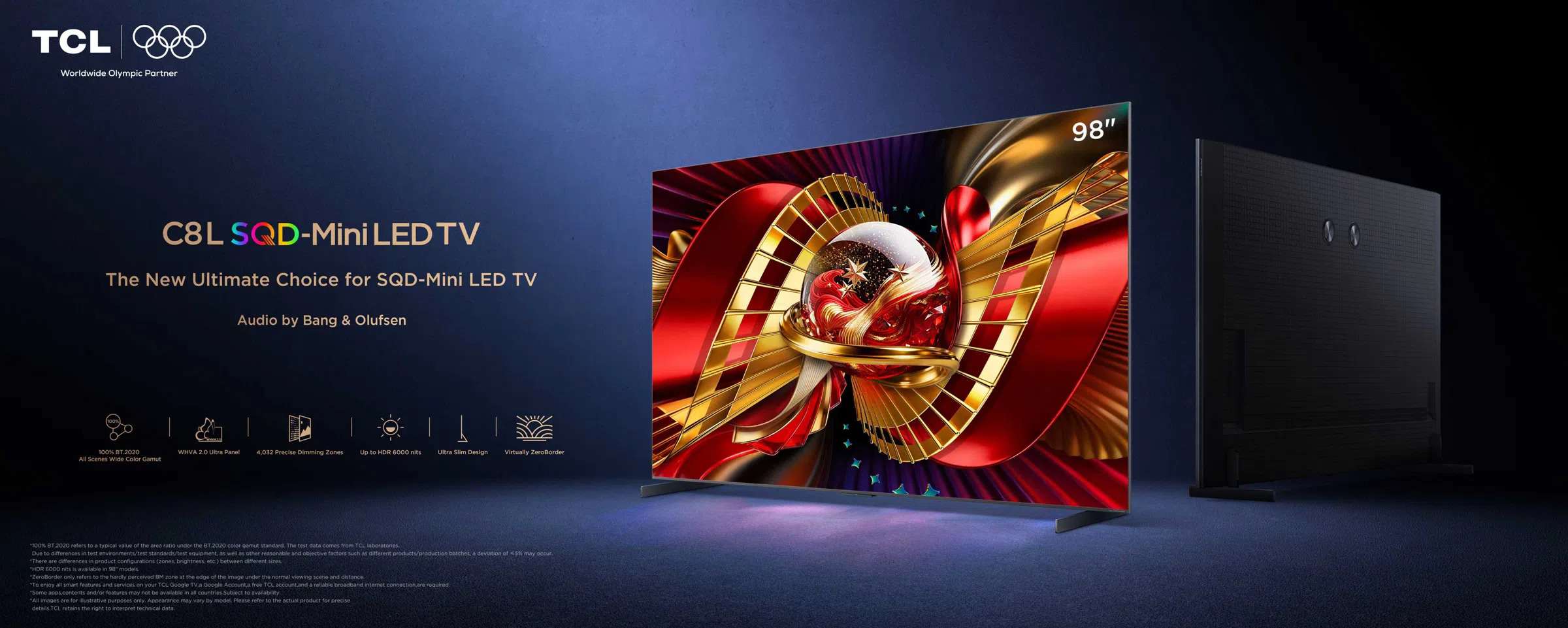 Tivi TCL 98Inch SQD-Mini LED 98C8L với kích thước siêu khủng và nâng cấp nhiều công nghệ tiên tiến nhất 